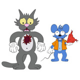 KIDROBOT X THE SIMPSONS ITCHY AND SCRATCHY 2-PACK KIDROBOT X THE SIMPSONS ITCHY AND SCRATCHY 2-PACK