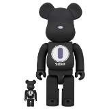 BEARBRICK 100% 400% ROBERT INDIANA X FRAGMENTDESIGN RUBBER BLACK