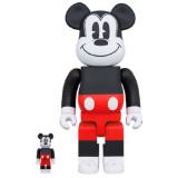 BEARBRICK 100% 400% MICKEY MOUSE RED AND WHITE VERSION