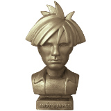 CERAMICK ANDY WARHOL 80S BUST ASH GOLD
