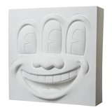 KEITH HARING THREE EYED SMILING FACE STATUE WHITE